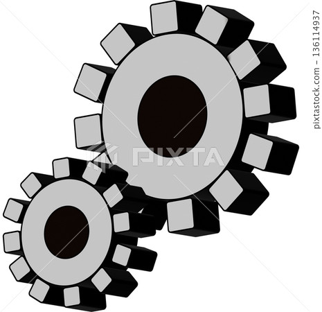 Two gear icons representing system integration Double gear icons representing workflow and automation Two gear icons representing system integration Double gear icons representing workflow and automation 136114937