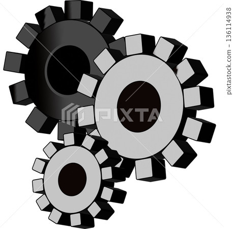 Triple gear icon representing a complex system Triple gear icon representing a complex system 136114938