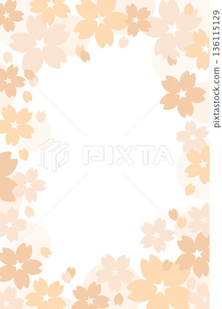 Cute cherry blossom Japanese style frame decorative material square postcard card orange Cute cherry blossom Japanese style frame decorative material square postcard card orange 136115129