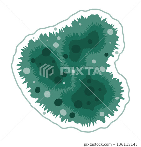 Green mold fungus growth illustration 136115143