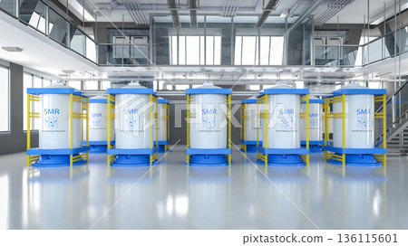Group of smr or small modular nuclear reactors power plant Group of smr or small modular nuclear reactors power plant 136115601