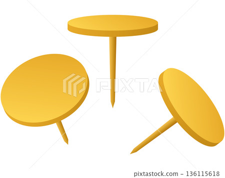 一組三種顏色漸層的圖釘示意圖 136115618