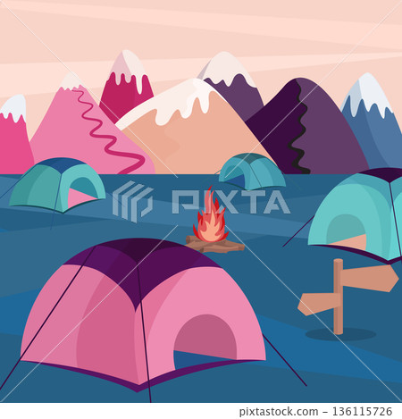 camping in mountains camping in mountains 136115726