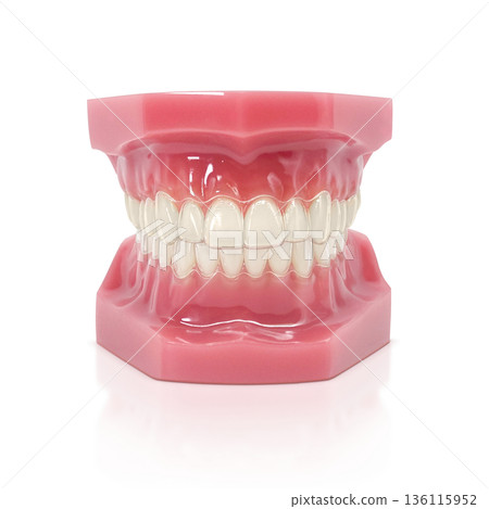 Invisalign mouthpiece correction illustration realistic Invisalign mouthpiece correction illustration realistic 136115952