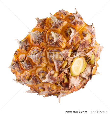 Split Pineapple Fruit isolated on a white background. 136115983