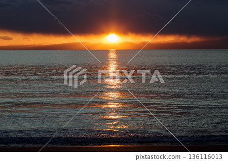 Lion coast sunset view 136116013