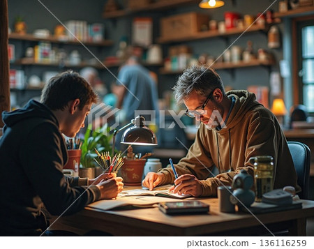 老年人做陶藝 136116259