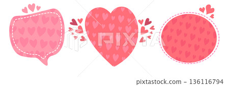 Pink Valentines day speech bubble set with hearts. Valentines day banner collection, poster, social media post layout, quiz backdrop, square banner design template set. abstract pink love shape Pink Valentines day speech bubble set with hearts. Valentines day banner collection, poster, social media post layout, quiz backdrop, square banner design template set. abstract pink love shape 136116794