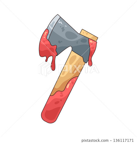 illustration of bloody axe illustration of bloody axe 136117171