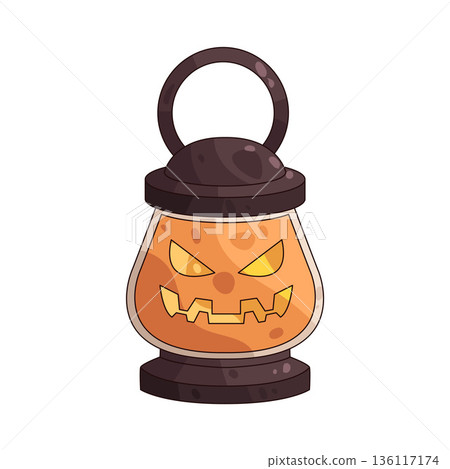 illustration of Halloween oil lantern 136117174