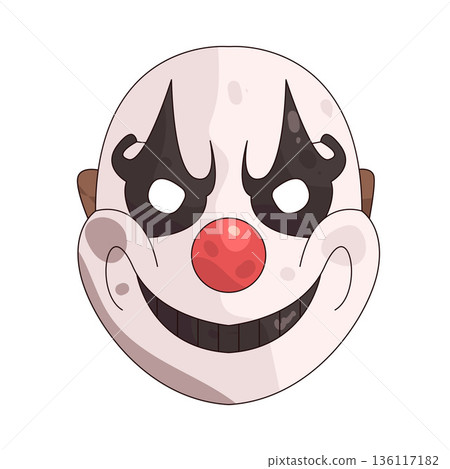 illustration of clown face 136117182