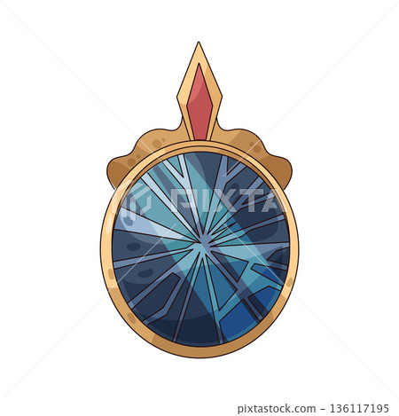 illustration of broken mirror 136117195