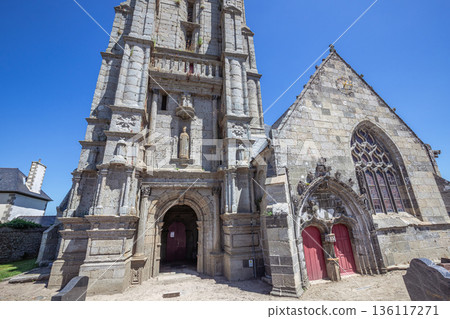 Parish close church of Goulven, finistere, brittany, france 136117271