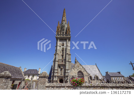 Parish close church of Goulven, finistere, brittany, france 136117278