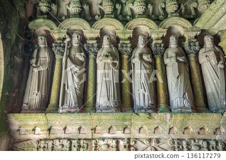 Parish close church of Goulven, finistere, brittany, france 136117279