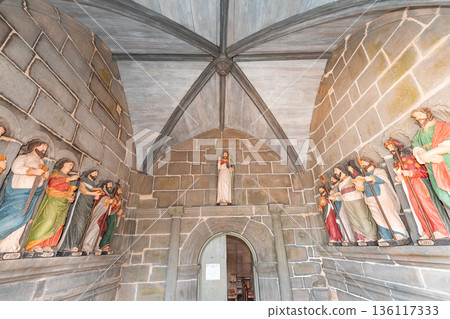 Parish close church of Le Faou saint-sauveur, finistere, brittany, france Parish close church of Le Faou saint-sauveur, finistere, brittany, france 136117333