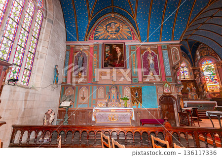 Parish close church of Le Faou saint-sauveur, finistere, brittany, france Parish close church of Le Faou saint-sauveur, finistere, brittany, france 136117336