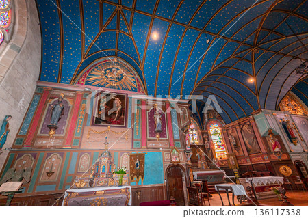 Parish close church of Le Faou saint-sauveur, finistere, brittany, france Parish close church of Le Faou saint-sauveur, finistere, brittany, france 136117338