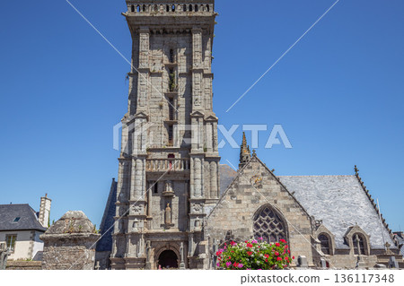 Parish close church of Goulven, finistere, brittany, france 136117348