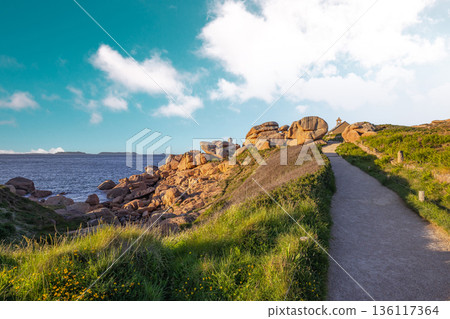 Ploumanac'h pink granite coast, cotes-d'armor, brittany, france Ploumanac'h pink granite coast, cotes-d'armor, brittany, france 136117364