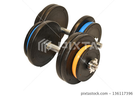 Adjustable dumbbell with composite discs 136117396