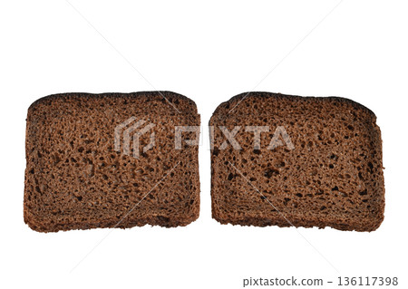 Two slices of rye bread. Two slices of rye bread. 136117398