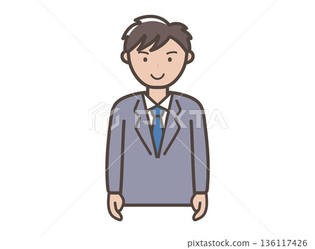 一位身穿西裝的年輕男性商務人士的插圖 136117426