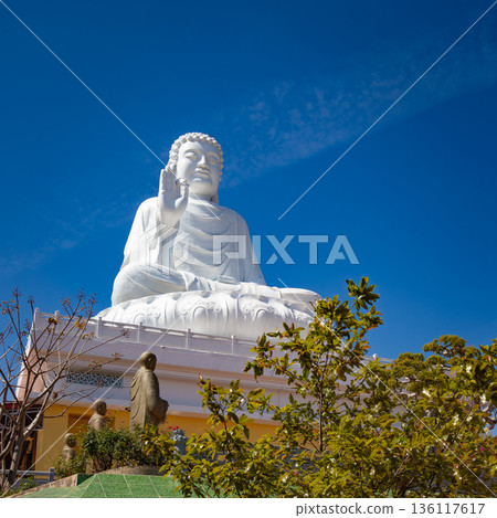 Buddha statue at Chua Hue Chieu temple in Kontum, Vietnam Buddha statue at Chua Hue Chieu temple in Kontum, Vietnam 136117617