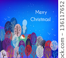 Christmas cute greeting card 136117652