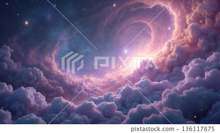 美麗的夜空景色 136117875