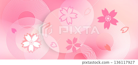 Geometric Abstract Cherry Blossom Flower Circle Spring Background Geometric Abstract Cherry Blossom Flower Circle Spring Background 136117927
