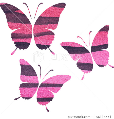 Beautiful watercolor butterfly icon image illustration 136118331