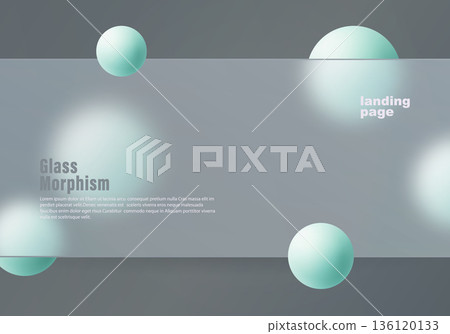 Glass morphism landing page background with floating spheres Glass morphism landing page background with floating spheres 136120133
