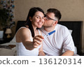 Happy Couple Celebrating Positive Pregnancy Test 136120314