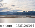The wetlands and mountains around Tsuriishi Shrine, a tranquil winter landscape 136120394