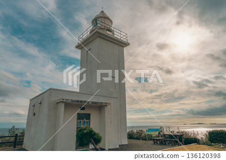 Osusaki Lighthouse and the ocean view, the quiet lights of the Ogatsu Peninsula Osusaki Lighthouse and the ocean view, the quiet lights of the Ogatsu Peninsula 136120398