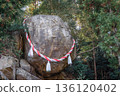 The Tsuriishi Shrine's sacred object, a rock that won't fall and is said to pray for success in exams 136120402