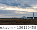 Clouds of the morning glow spread across Migita Beach, a quiet seaside park 136120458