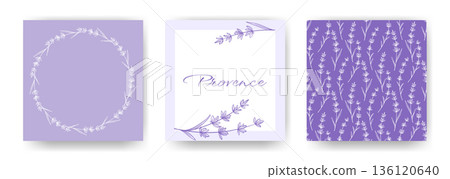 Set of square cards in Provence style 136120640