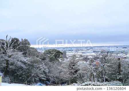 Snowy scenery seen from Mt. Komaki (Komakiyama Castle) 136120804