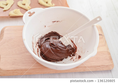 Crispy baked chocolate dough Crispy baked chocolate dough 136120805