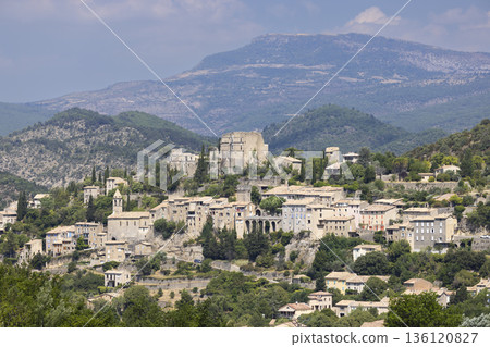 Montbrun les Bains village with mountains in Provence 136120827