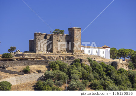 Cortegana Castle and church in Andalucia, Spain Cortegana Castle and church in Andalucia, Spain 136120836