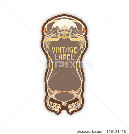 Decorative flowers and leaves in art nouveau style Decorative flowers and leaves in art nouveau style 136121458
