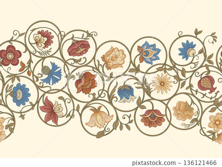 Ornate floral seamless pattern 136121466