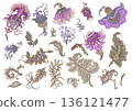 Set of vintage floral elements 136121477