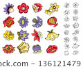 Set of vintage floral elements 136121479