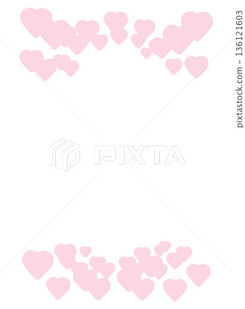 Light pink heart frame Valentine's Day illustration 136121603