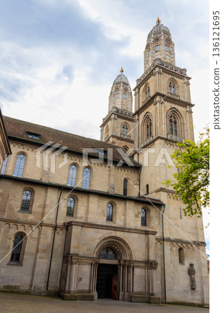 Grossmunster cathedral in Zurich, Switzerland Grossmunster cathedral in Zurich, Switzerland 136121695