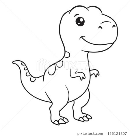 cute baby dinosaur of coloring page activity for kids. 136121807